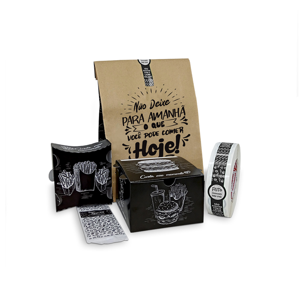 Kit Embalagens delivery lanches e Hamburguer GG - 100un cada