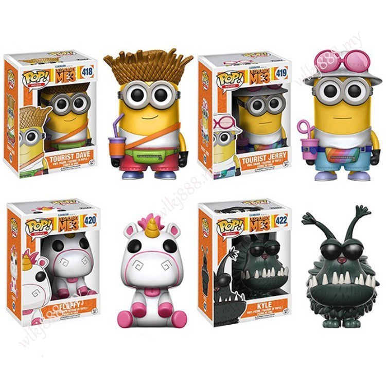 Funko Pop Despicável Me Unicórnio Minions Dave Jerry Action Collection Brinquedos Modelo Bonecas