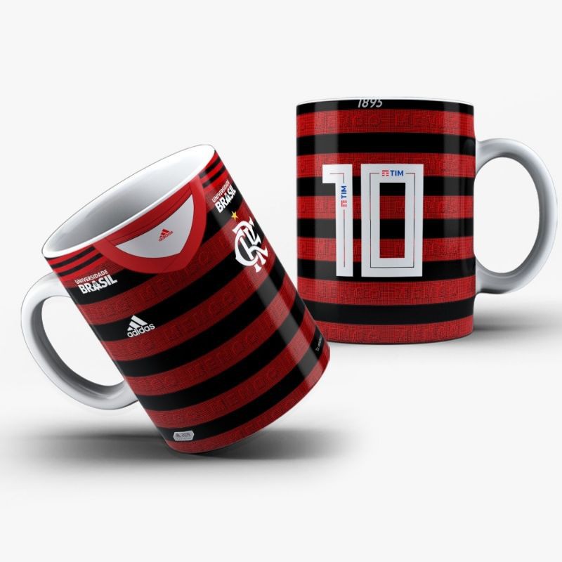 Caneca Flamengo Camisa Uniforme Em Porcelana Ml Shopee Brasil