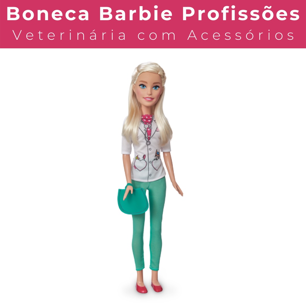 Boneca Barbie - Profissões - Grande - C/Acessórios - 66cm