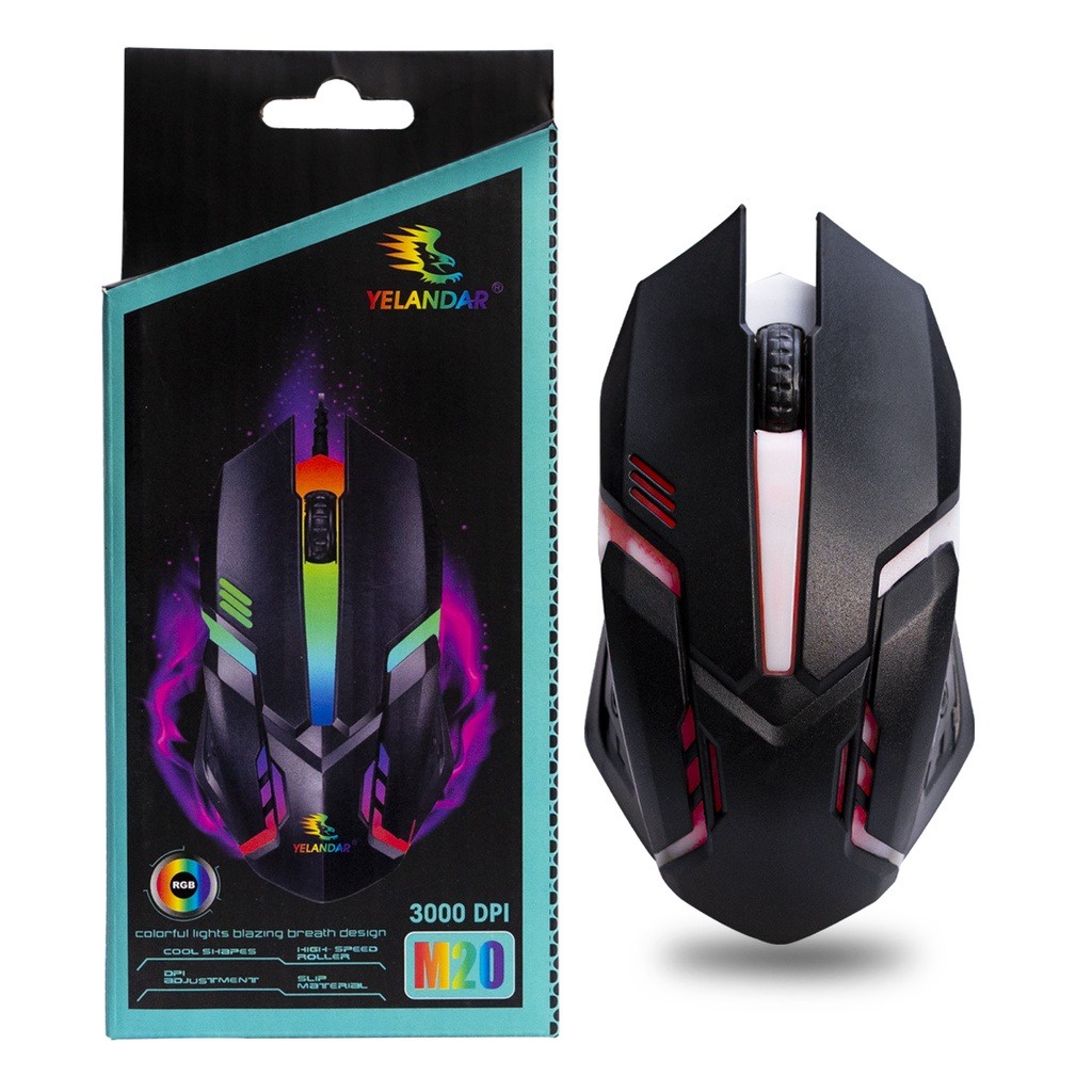 Mouse Gamer Usb 3200dpi Led Rgb Com Fio JX M20 Escorrega o Preço