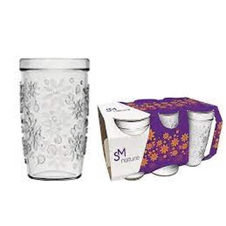 Conjunto Copo Vidro Nadir Modelo Sm Nature Cristalino 6 Peças 270 ML