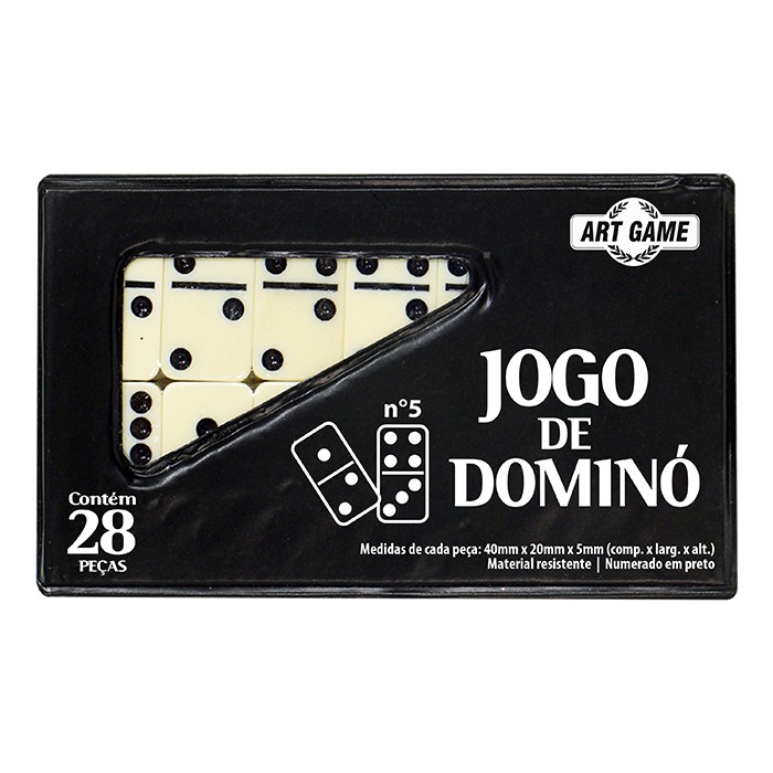 Dominó preto. conjunto completo de peças de dominó, 28 peças de dominó  isoladas em branco