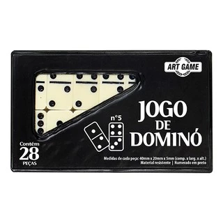 ESTOJO DE DOMINO COMPLETO JOGO DE DOMINÓ COM 28 PEÇAS