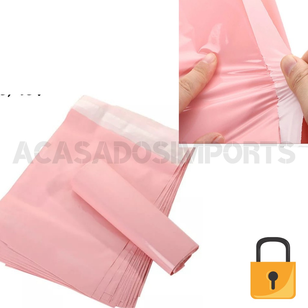 Envelope plastico de segurança 26x36 75 unidades rosa claro bebe sedex ...