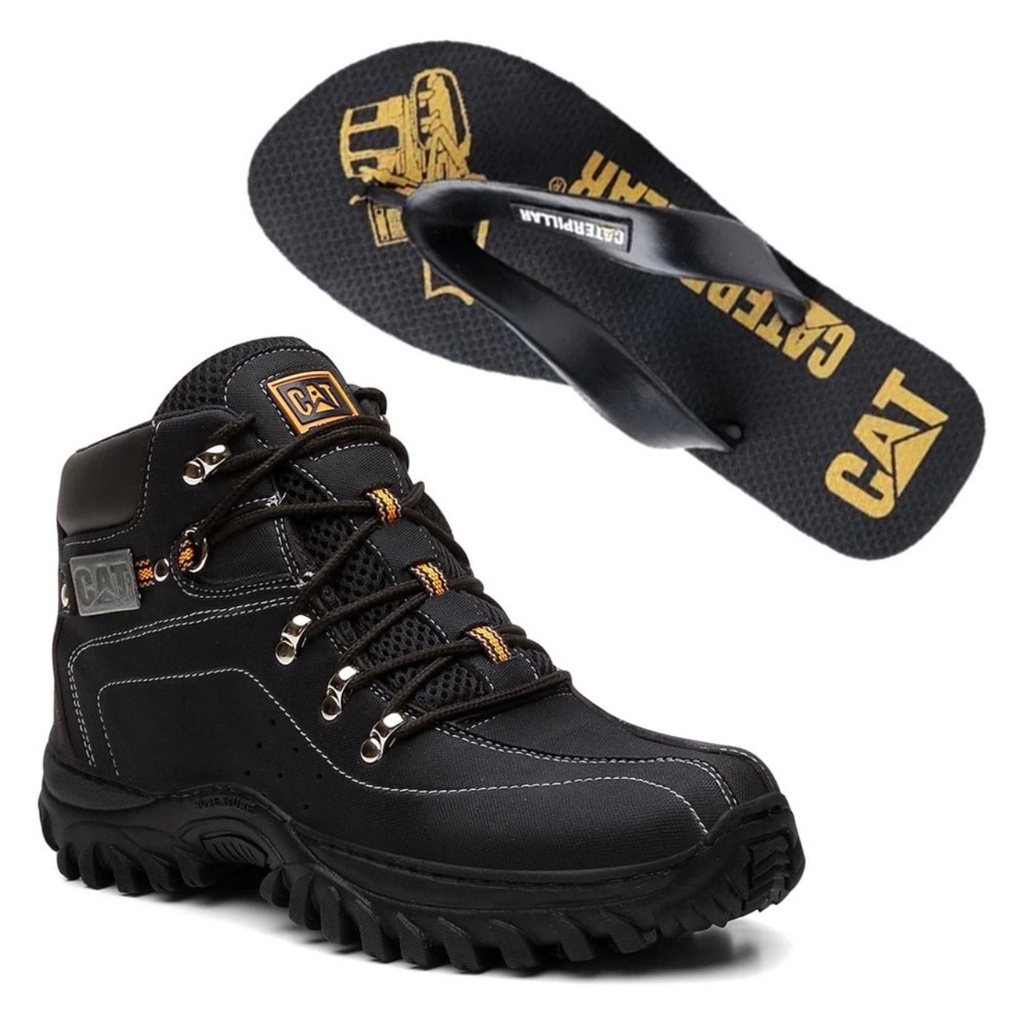 Bota Caterpillar Original Em Couro Botina Adventure Trilha Promoção Envio  Imediato - Escorrega o Preço