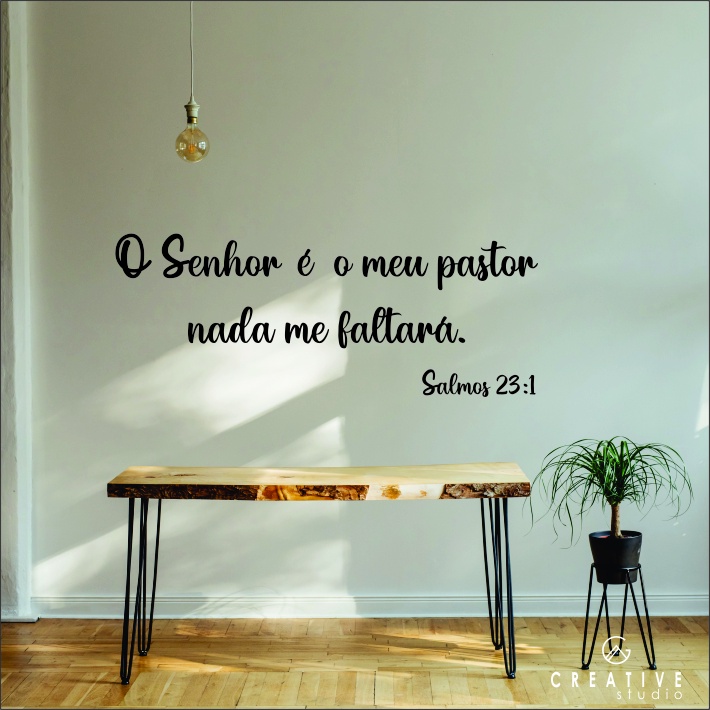 Adesivo De Parede Frase Biblica Salmo 23 - O Senhor é meu pastor