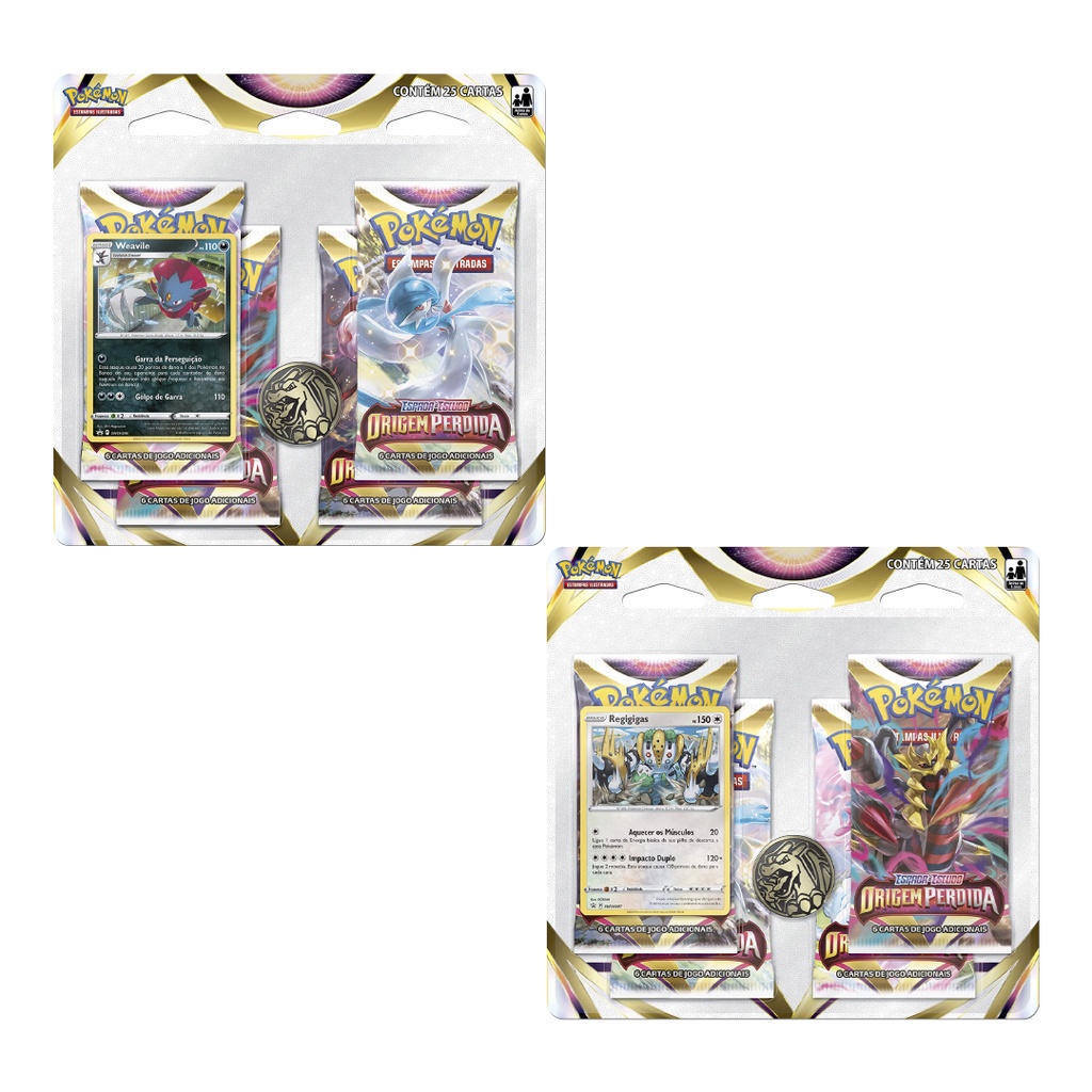 Kit 2 Pokémon Blister Quádruplo Ee11 Regigigas Weavile Copag