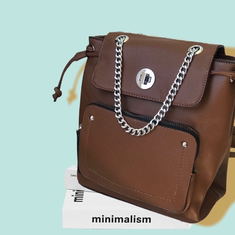 Mochil Feminina Escolar Jovem Adulto couro | Shopee Brasil