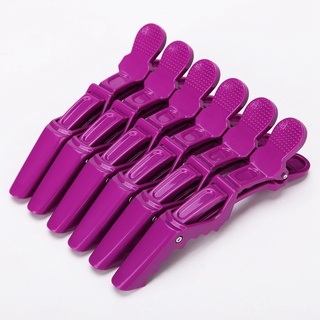 Kit Clips Crocodilo Para Cabelos Com 6 - 18 Unidades Cor Roxo
