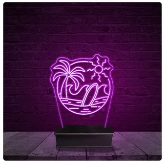 Luminária e Abajur Acrílico Led - Praia Mar 01
