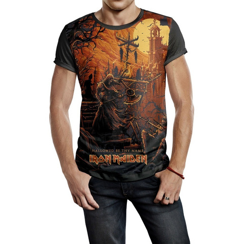 Camiseta Masculina Iron Maiden Blusa Band de Rock and Roll