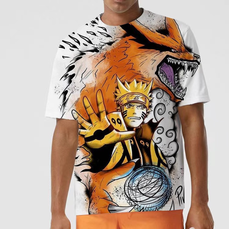 Naruto desenho animado com capuz impressão 3D para meninos e