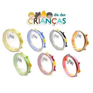 Pandeiro Infantil Batuka Luen Baby 8" Polegadas Pele Cristal Transparente Crianças em Oferta na Shopee