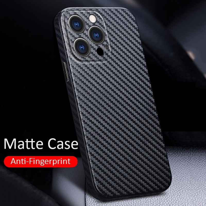 SDTEK Funda Para IPhone XS Max [Fibra De Carbon TPU] Case Cover Negro