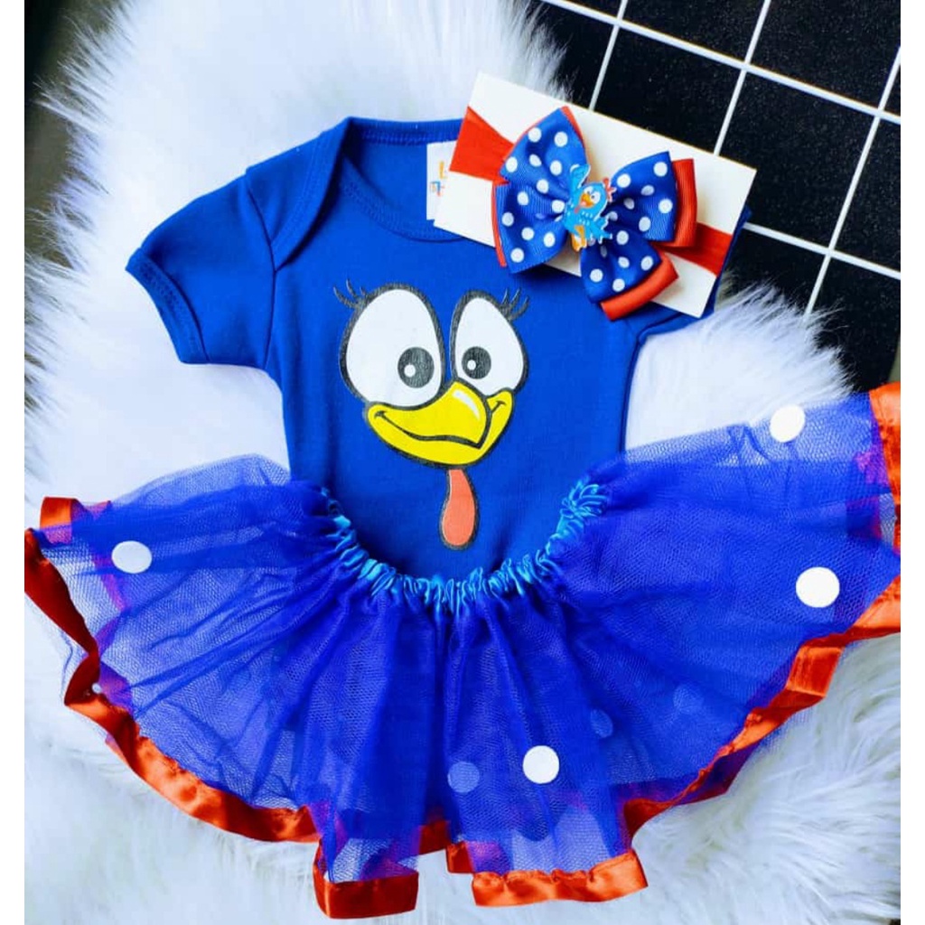 Roupa de hot sale tule galinha pintadinha