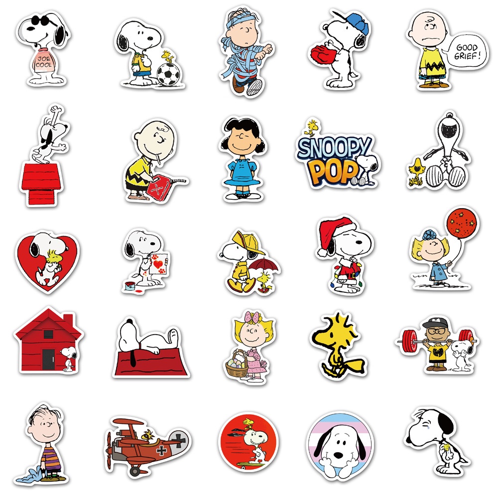 50 Unid . Adesivos À Prova D'água Para Amendoins Snoopy Peanuts Comic ...