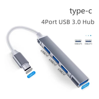 Hub USB Type C 4 Portas de 3.0 e 5 Gbps para Notebook Celular PC Plug and Play