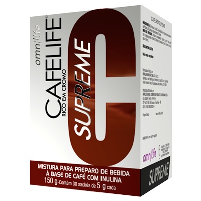 CAFELIFE SUPREME, CX COM 30 SACHÊS 150 GR