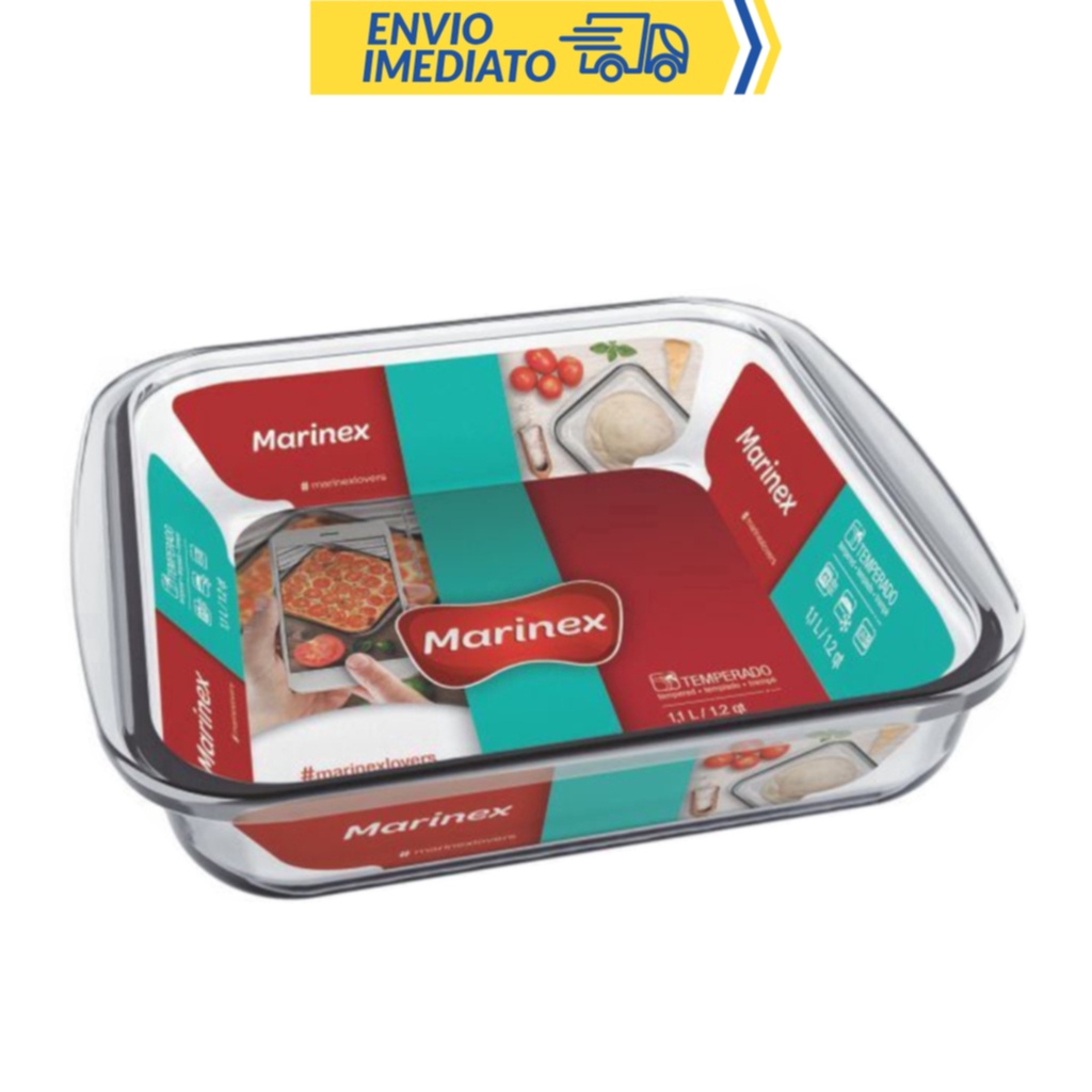 Assadeira Marinex Quadrada Sem Tampa 1,1 l Pequena Nadir | Shopee Brasil
