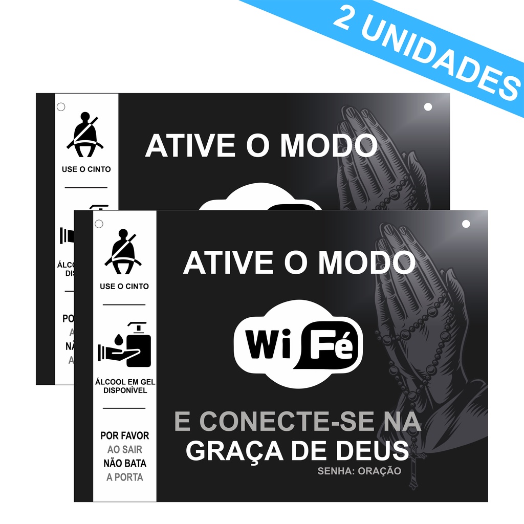 Kit 2 Plaquinhas Informativas Para Motorista De Aplicativo Uber 99 Taxi Adesivo Religiosa 0198