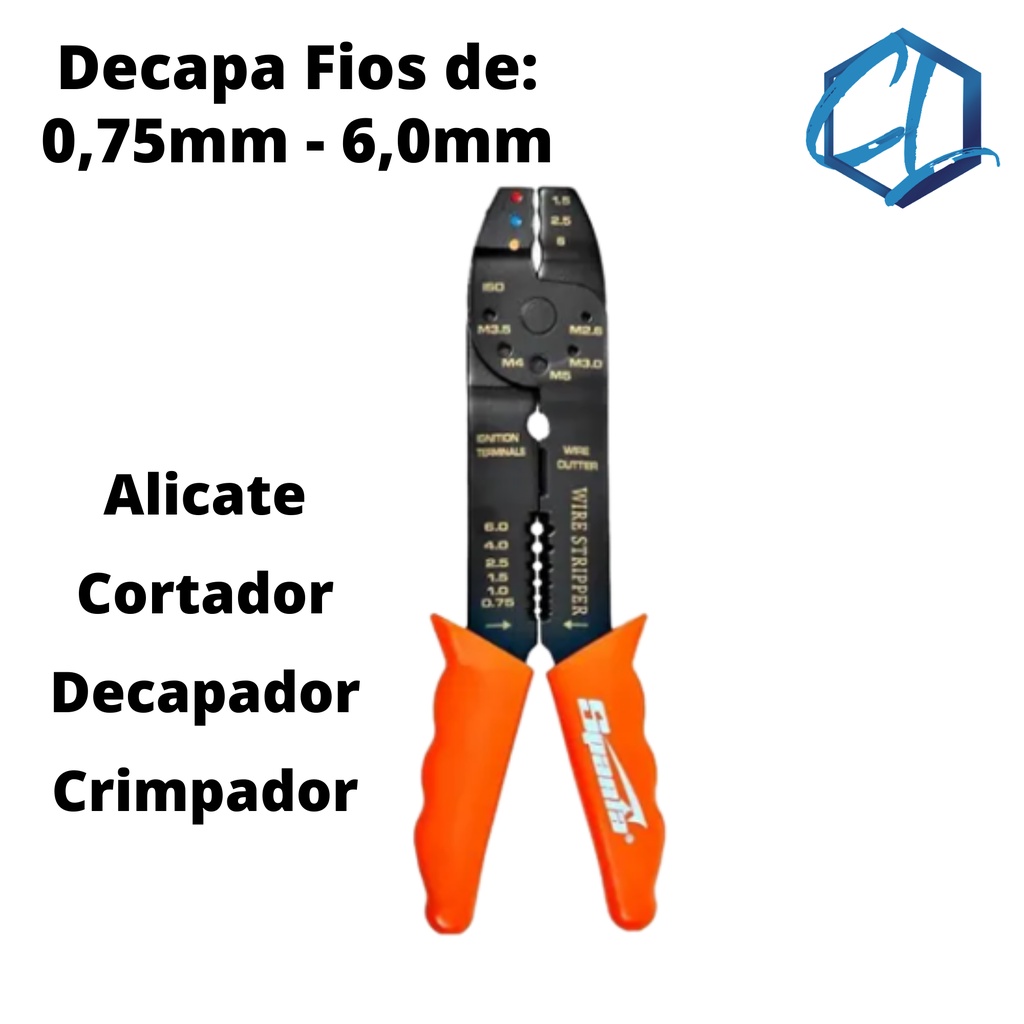 Alicate Para Cortar Descascar Fios 1,5 A 6,5mm Sparta