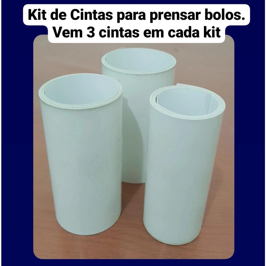 Kit Com 3 Cintas De Pvc Branco Para Prensar Bolos | Shopee Brasil