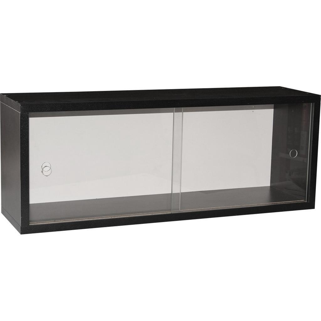 Nicho 60x23x18 Preto Portas de Correr Vidro - Faz a Boa!