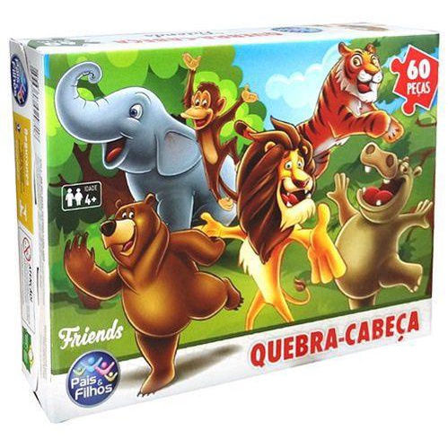 Brinquedo Infantil Jogo Quebra Cabeça 60 Peças Ursinho Na Arvore Premium  Pais e Filhos