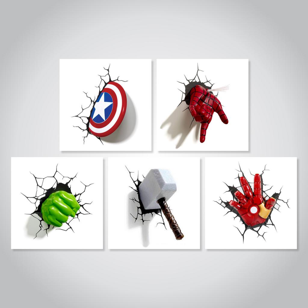 KIT 5 Quadros Heróis Marvel Capitão América - Homem Aranha - Hulk ...