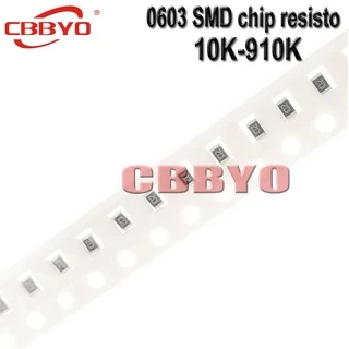100 pçs 0603 1% resistor SMD 10K-910K 16K 24K 33K 47K 75K 91K 100K 180K 300K 470K 680K ohm Marca Nova
