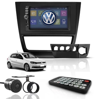 Kit Central Multimídia Mp5 2 Din Bt Espelha Dvd Câm Gol G6