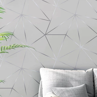Papel De Parede Sala Quarto Cinza Prata Zara Geométrico Vinilico Sala Quarto Escritório Rolo Adesivo Lavável Por Metro Rolo 1mts