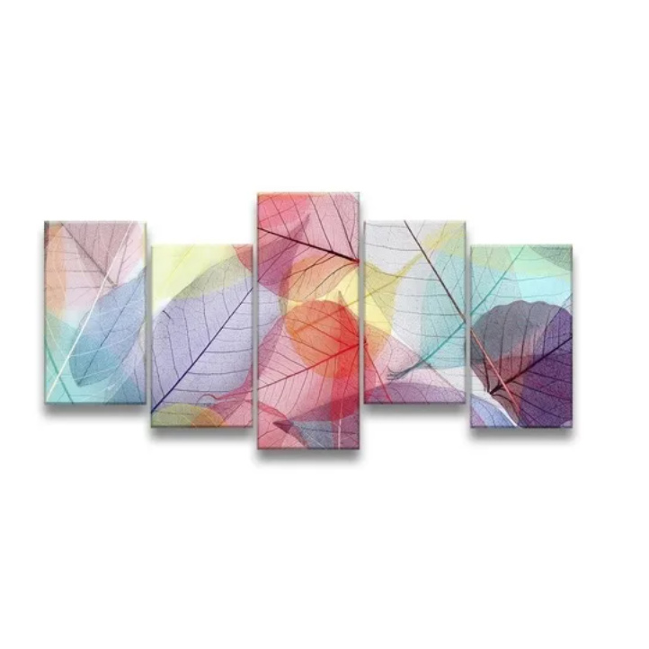 Quadro Decorativo Mosaico Sala Quarto Arte Folhas Coloridas n.a parede = 985