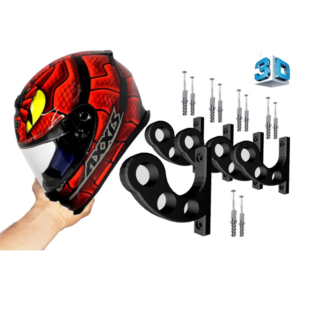 Kit 5 Suporte De Parede Para Pendurar Capacete E Acessórios
