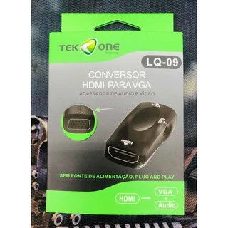 Conversor E Adaptador Hdmi Para Vga Áudio E Vídeo Tek One