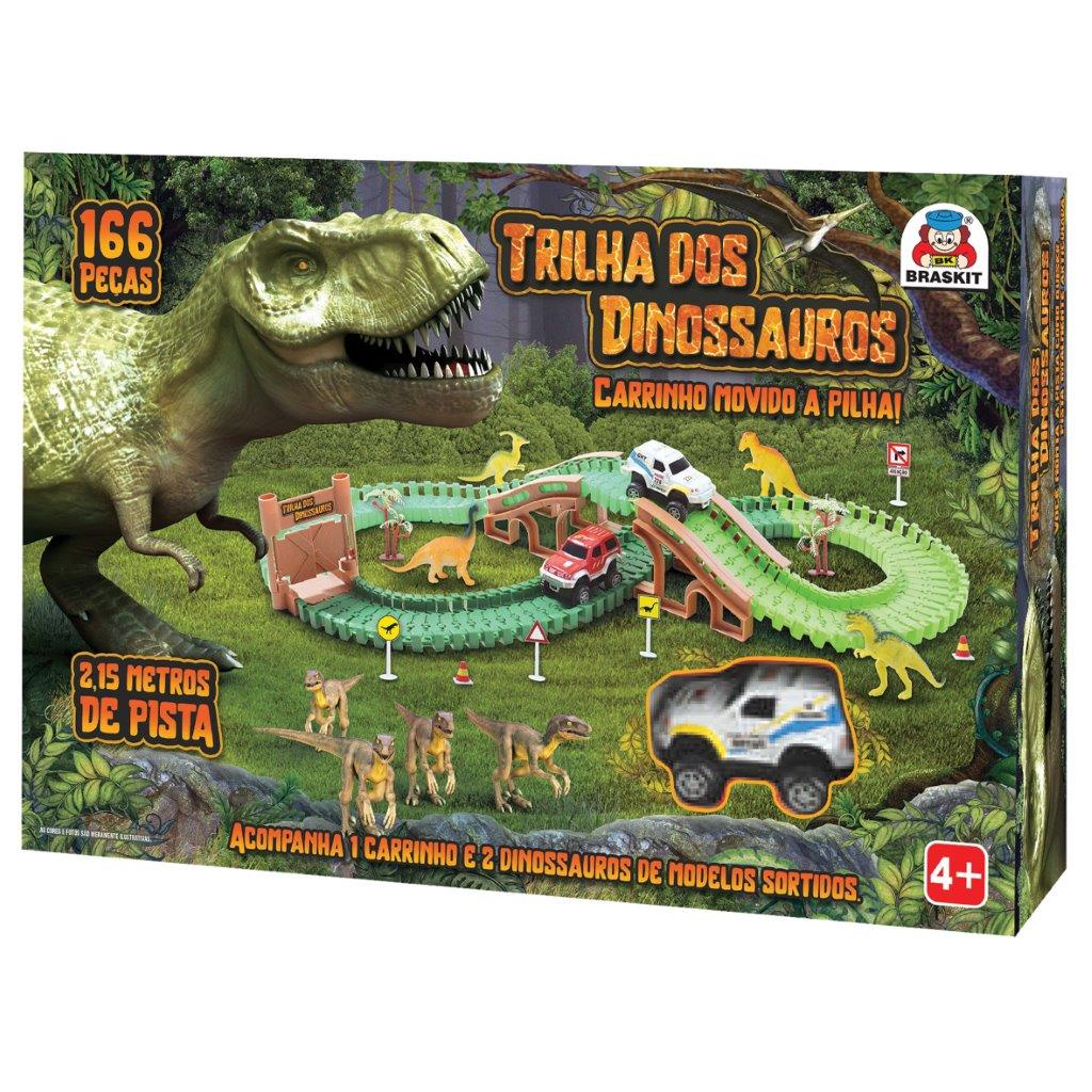 Pista de Carrinhos Dinossauros com Túnel e Acessórios Infantil 109 Peças -  Camilo's Variedades