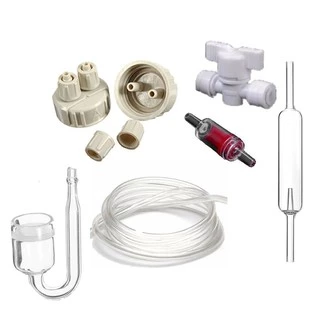 Kit Co2 Caseiro com 2 Tampas e Difusor co2 + Contador Conta Bolhas + Registro de Ajuste fino + Mangueira + Ventosa