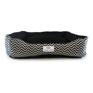 Cama Caminha Pet Para Cachorro E Gato CHEVRON PRETO P 50x40