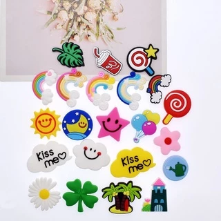 1PCS Fashion Crocs Jibbitz Acessórios Criativos " Summer Rainbow " Sapato De Verão Fivela Sapatos De Bricolage Charme