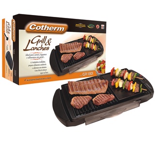 CHAPA ANTIADERENTE, GRILL, CHURRASQUEIRA ELÉTRICA, COM GAVETA COLETORA, CONTROLE DE TREMPERATURA Grill & Lanches COTHERM-220V