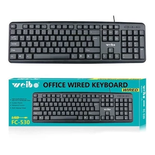 Teclado Standard Preto Usb Escritório 1000 Dpi Weibo Fc-530
