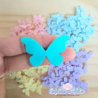 Borboleta em feltro 50 e 12 unidades (recorte a laser borboleta de feltro) em Oferta na Shopee