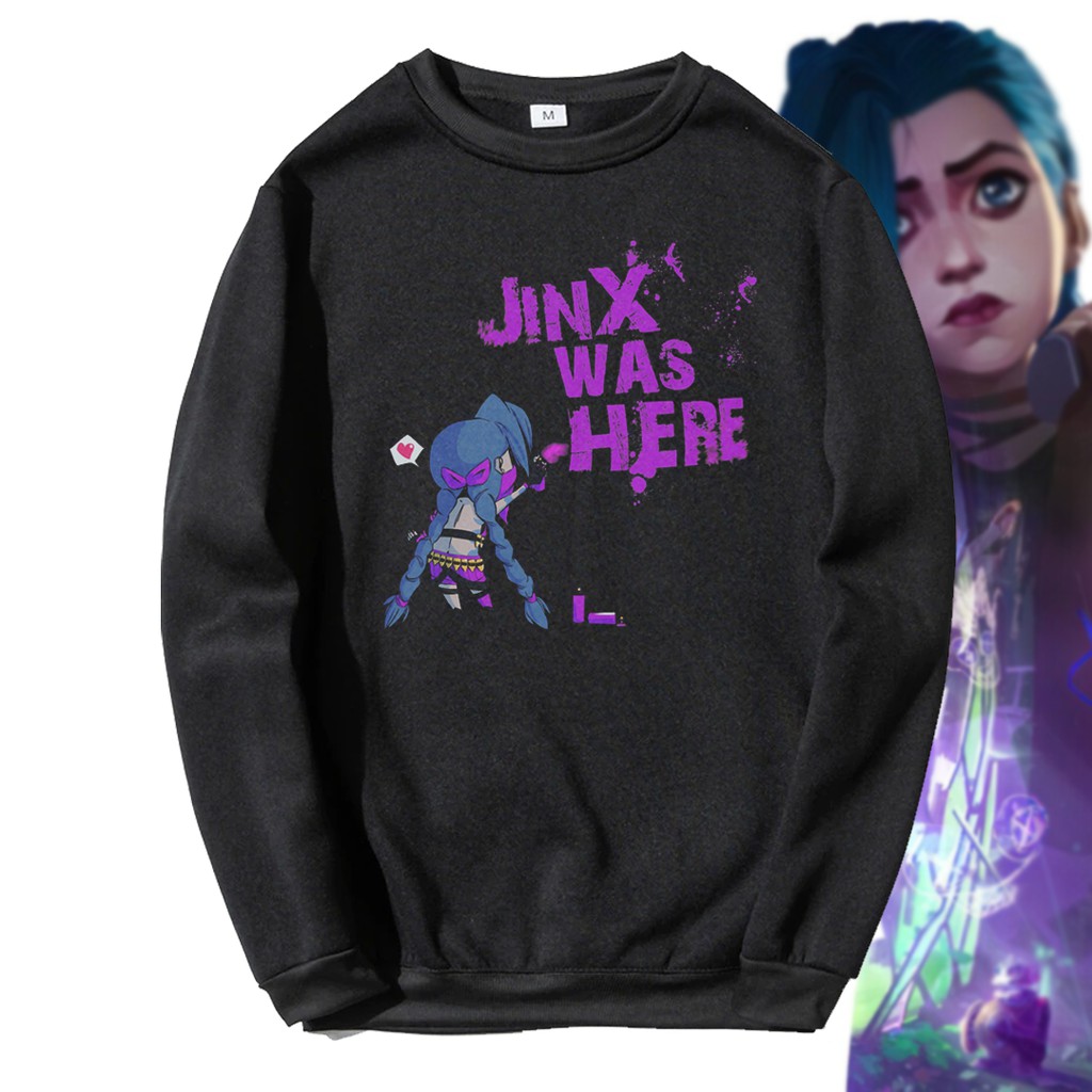 Blusa Moletom Gola Redonda Arcane League Of Legends Jinx