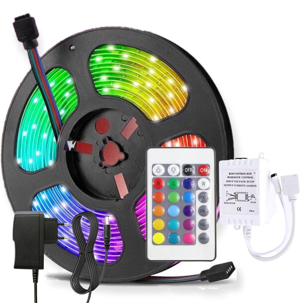 Fita de Led Rgb Inteligente Wifi 5050 Colorida Rolo 5 Metros Ip65 ...