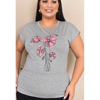Blusa feminina plus size GG veste ate 48, malha viscolycra t-shirt feminina de