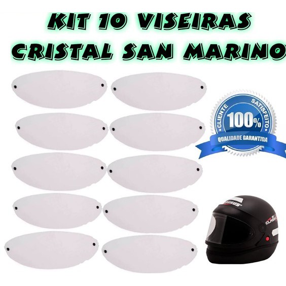 Viseira Capacete San Marino Taurus Pacote 10 unidades - G 23 | Shopee ...