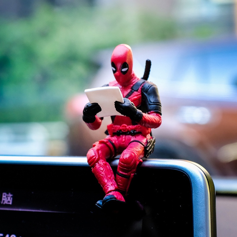 Deadpool Marvel Anime Decoração De Interiores Do Carro Figura Console Espelho Retrovisor Para Produtos Acessórios