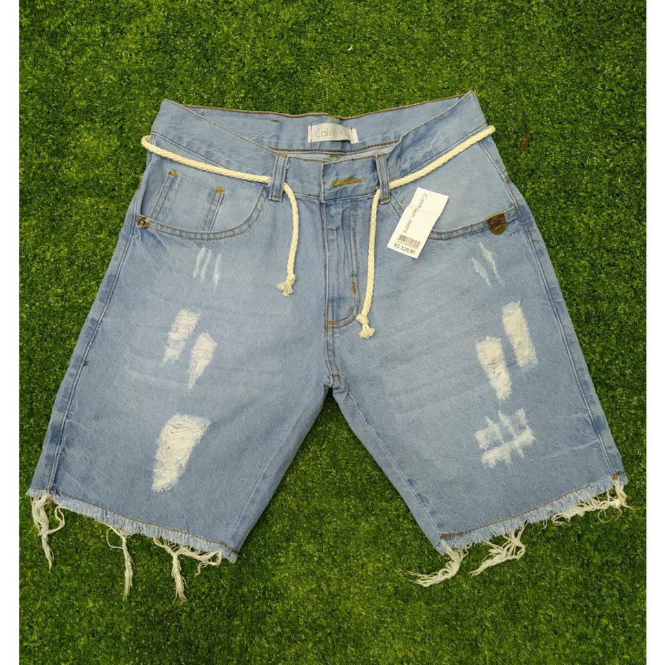 Shorts jeans masculino store rasgado