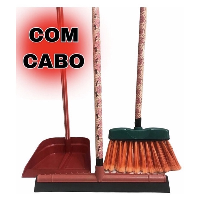 kit 1 vassoura 1 rodo 1 pá direto da fábrica | Shopee Brasil